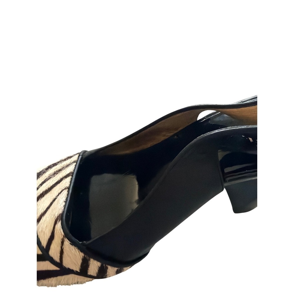 Platform Sandals Zebra Horsehair Y2K Michael Kors Womens 7M Black Slingback Heel - Picture 9 of 15